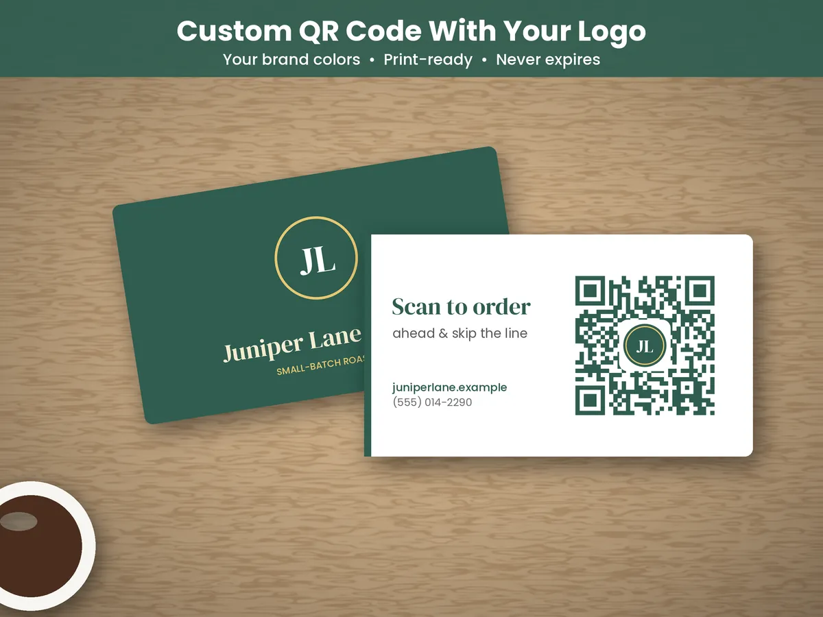 Classic Logo QR Code sample mockup (sample brand)
