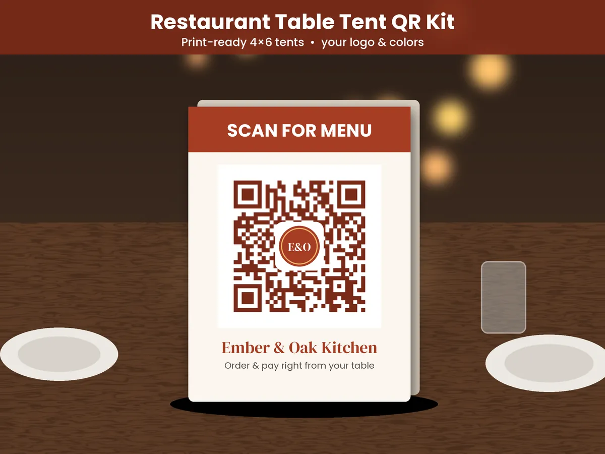 Restaurant QR Menu Kit sample mockup (sample brand)